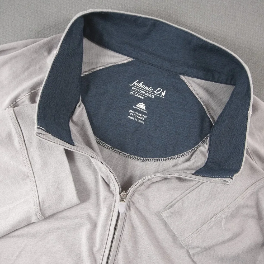 Johnnie-O Performance Freeborne 1/4 Zip Pullover Mens XXL Gray UPF 50 Golf